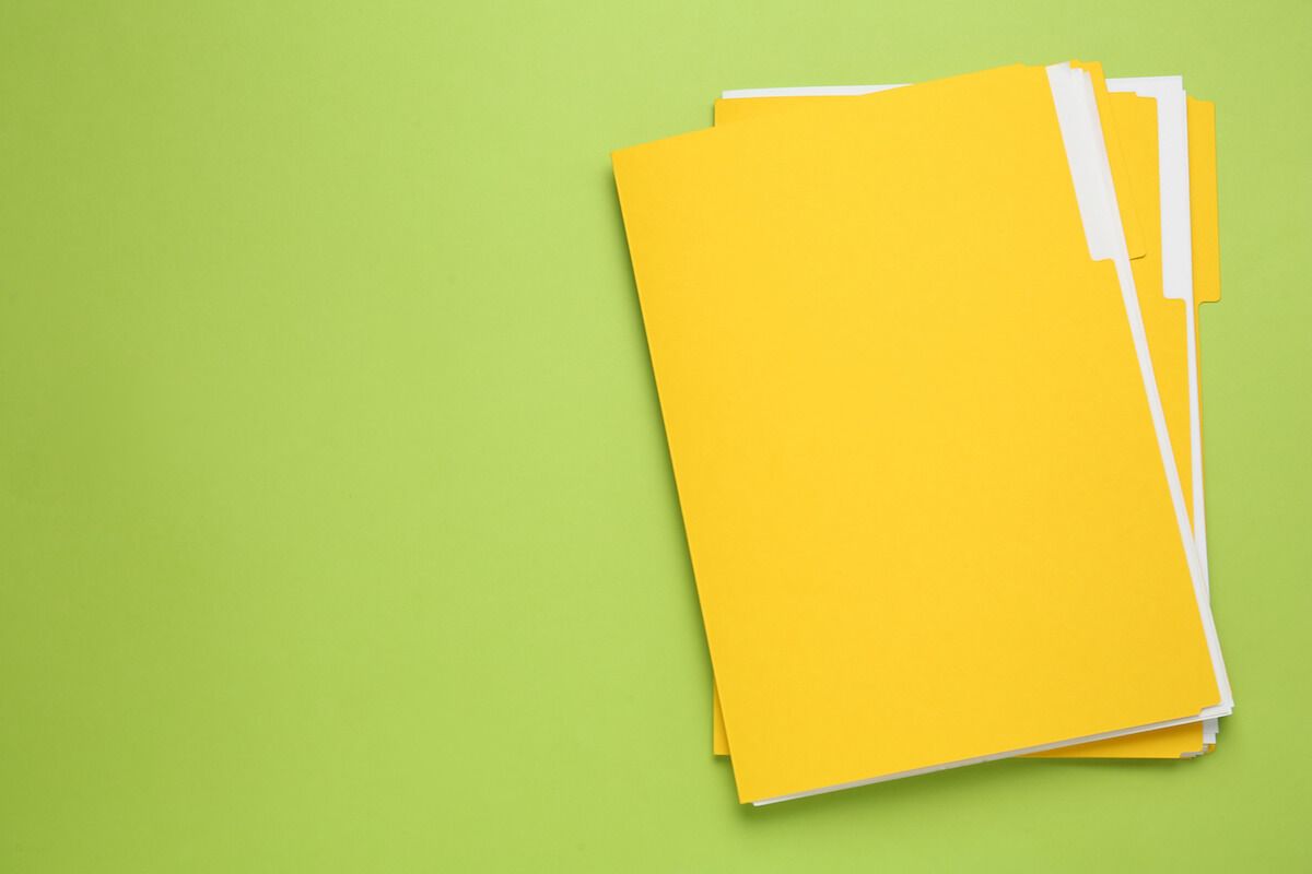 Yellow folders with files