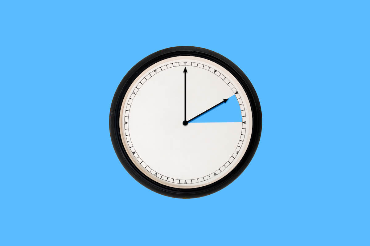 Clock on a blue background