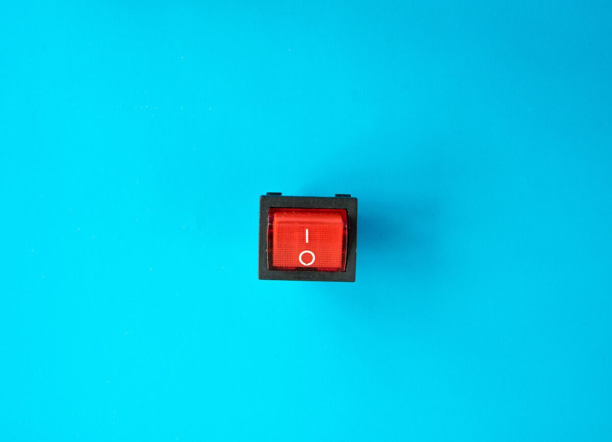 Switch cost effect: red switch on a blue background