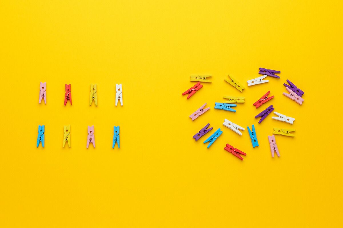 Clothespins in different colors