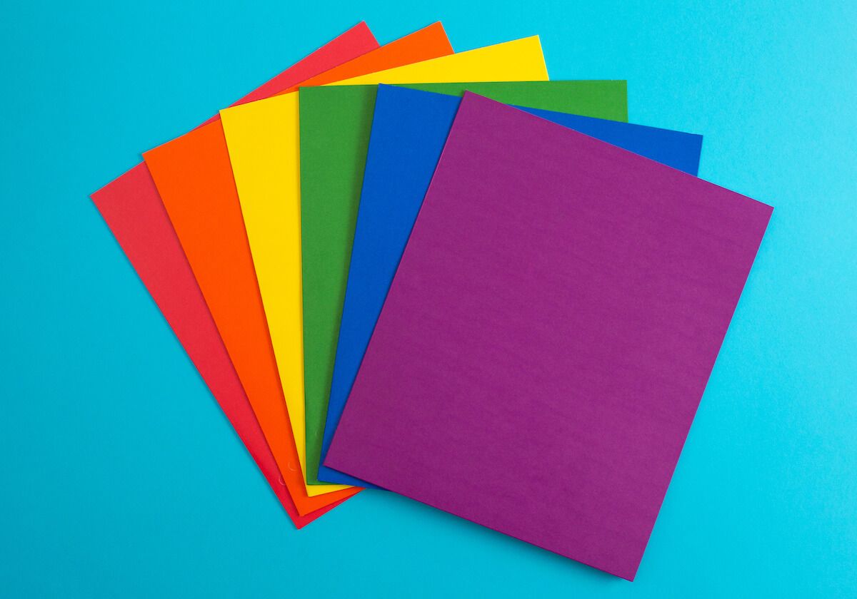 Different colors of colored papers