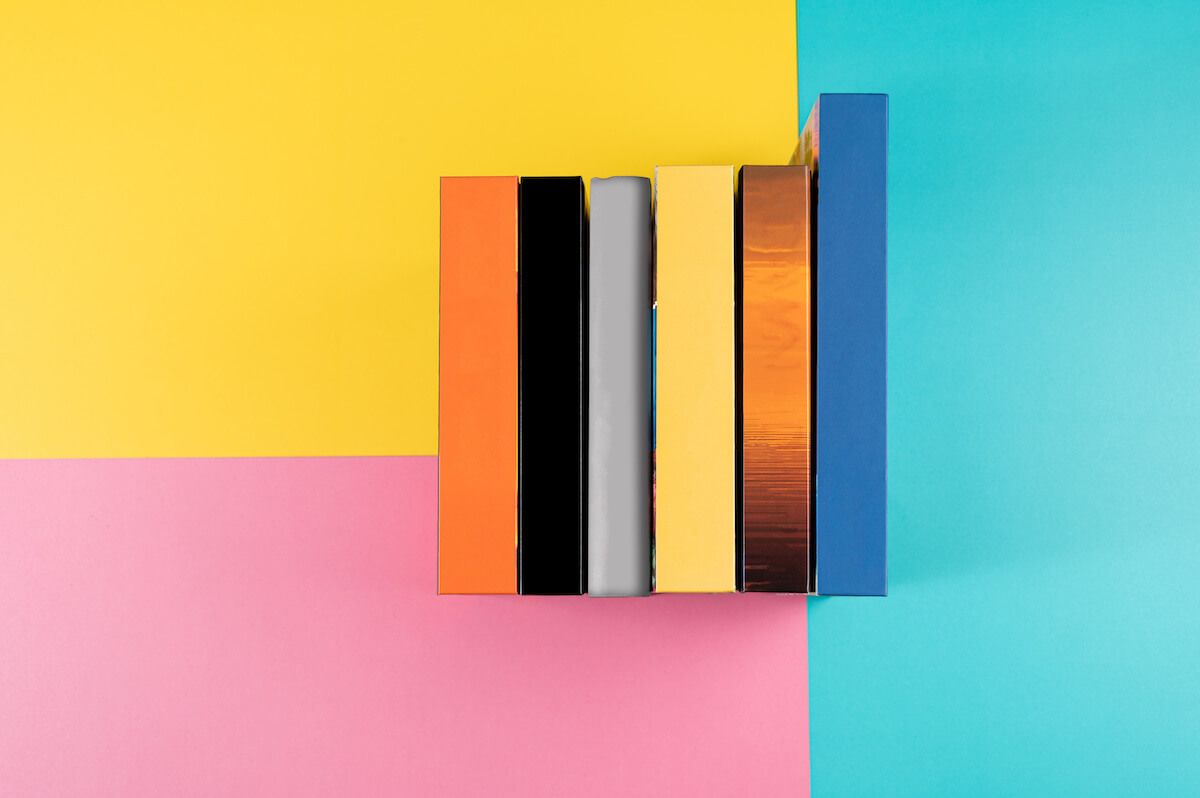 Personal knowledge management system: six books with different colors