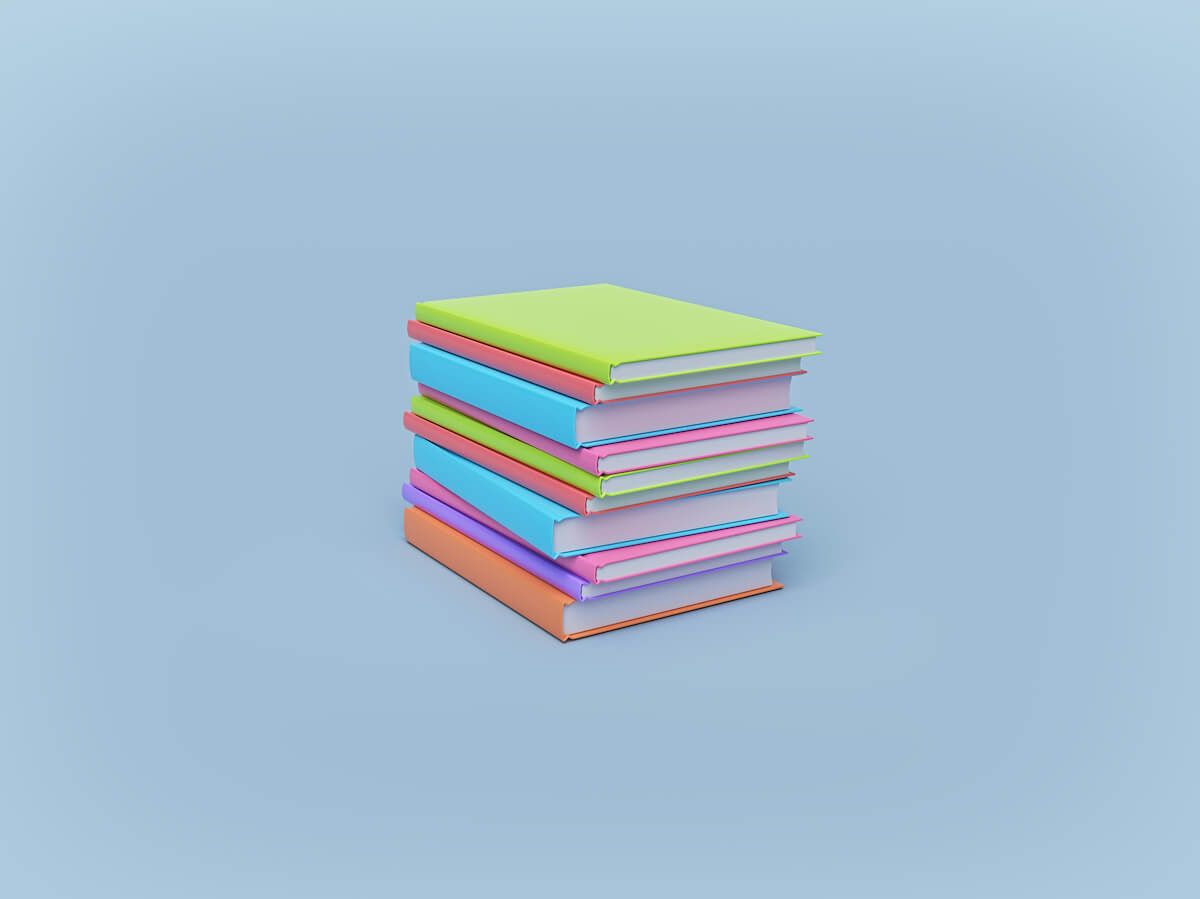 Create a knowledge base: stack of colorful books