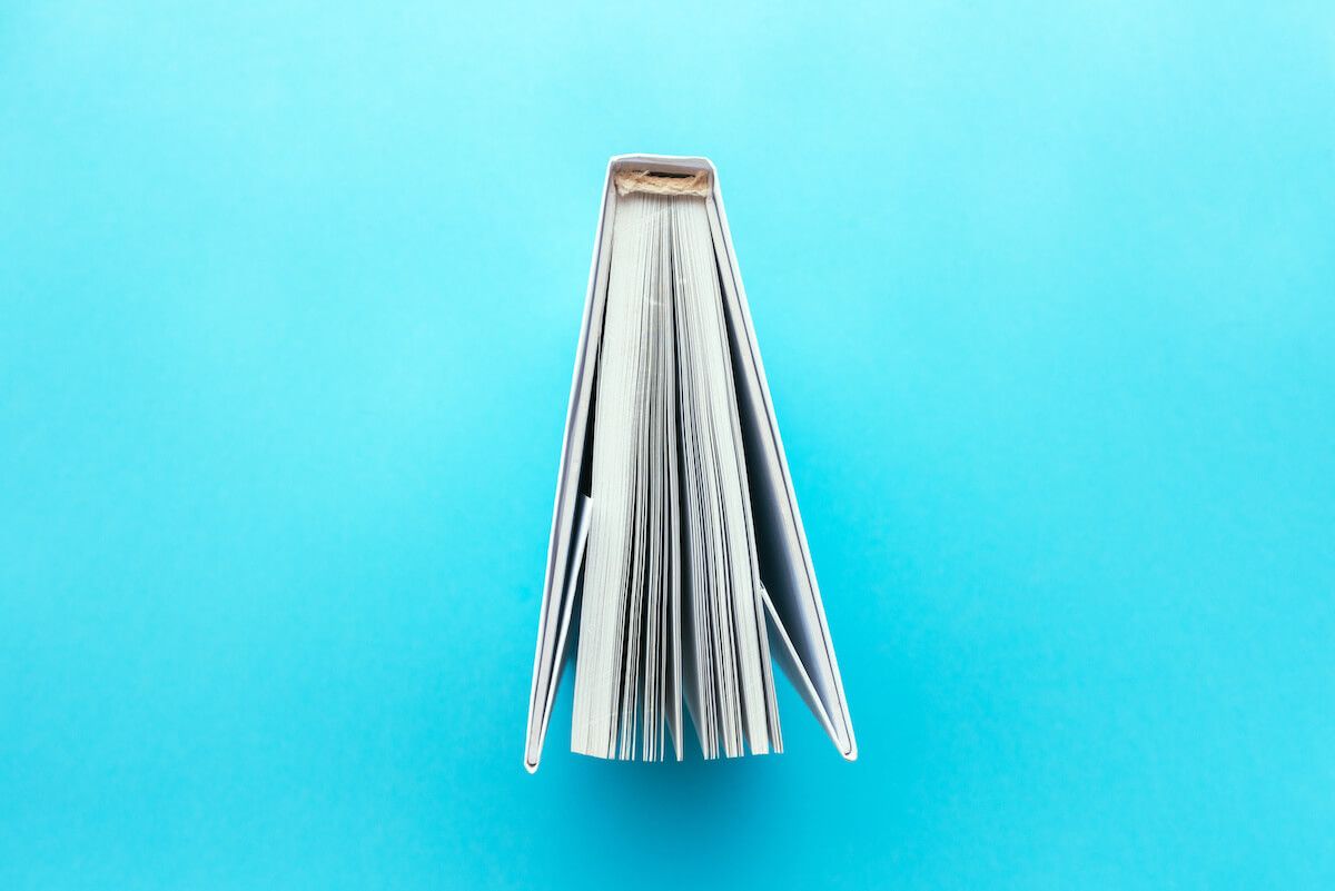 Top view of a book